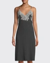 Natori Luxe Shangri-la Nightgown In Dark Gray
