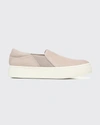 Vince Warren Suede Slip-on Platform Sneakers In Pearl