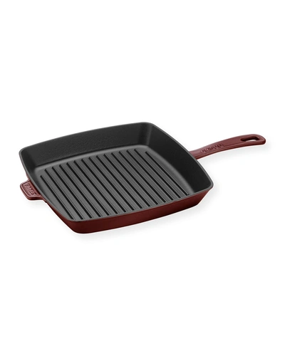 Staub Cast Iron 10-inch Square Grill Pan In Grenadine