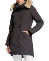 Canada Goose Rossclair Fur-trim Hooded Down Parka In Graphite