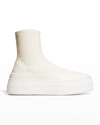 Khaite Ludlow Nylon High-top Sneakers In Cream