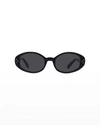 Celine Classic Oval Acetate Sunglasses In Grey