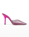 Paris Texas Crystal-embellished Pointed-toe Mules In Shocking Pink