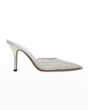 Paris Texas Hollywood Metallic Crystal Mule Pumps In Iridescent