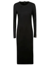 Dolce & Gabbana Jersey Calf-length Dress With Dg Logo Details In Nero