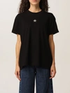 Stella Mccartney Embroidered Star Detail Cotton T-shirt In Black