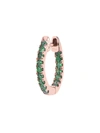 Djula Women's Précieuse 18k Rose Gold & Tsavorite Single Hoop Earring In Green