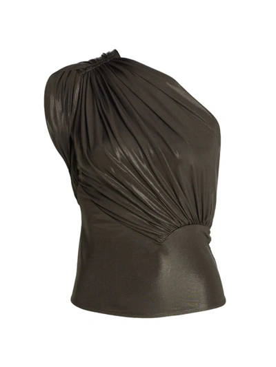 Rick Owens Iris Draped One-shoulder Top In Olive