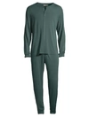 Eberjey Henry 2-piece Henley Pajama Set In Kelp