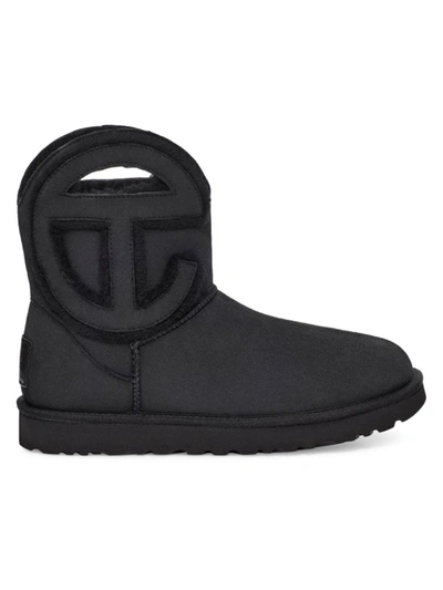 Ugg X Telfar Logo Mini Lamb Shearling Snow Boots In Black