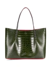 Christian Louboutin Large Cabarock Crocodile-embossed Leather Tote In Forest Night