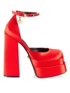 Versace Women's Satin Platform Pumps In Azalea