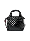 Mz Wallace Sutton Deluxe Small Patent Quilted Crossbody Bag In Black
