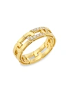 ROBERTO COIN WOMEN'S NAVARRA 18K GOLD & DIAMOND NARROW LINK RING,400014888889