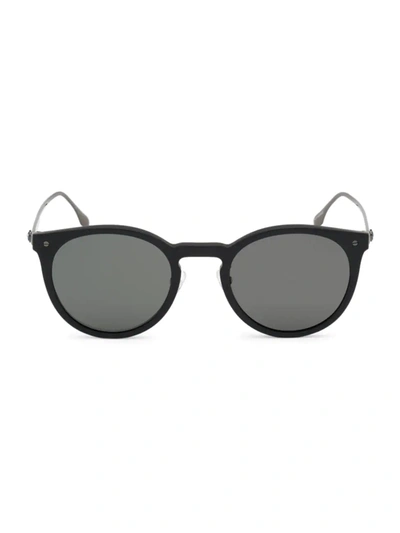 Bmw 54mm Round Sunglasses In Matte Black Smoke Polarized