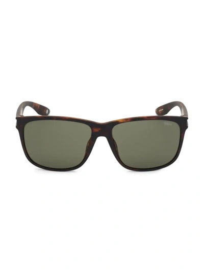 Bmw Injected 60mm Square Sunglasses In Dark Havana Green
