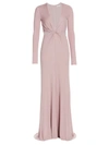 Halston Andie Twisted Jersey Gown In Dusty Rose