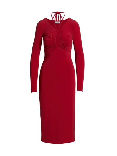 Halston Ember Stretch-jersey Body-con Midi-dress In Garnet