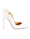 Christian Louboutin 100mm Hot Chick Patent High-heel Pumps In Bianco