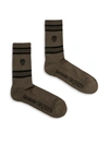 Alexander Mcqueen Skull Striped Socks In Khaki Multi