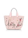 Christian Louboutin Frangibus Typographic Printed Crossbody Tote Bag In Pink