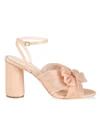 Loeffler Randall Camellia Pleated Bow Heel With Ankle Strap In Beauty