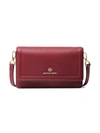 Michael Michael Kors Small Jet Set Charm Leather Crossbody Phone Case In Dark Berry