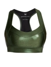 Heroine Sport Two-tone Metallic Racer Bra In Army
