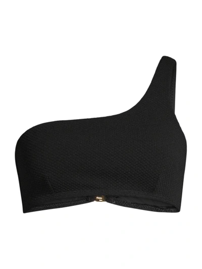 Suboo Kaia One-shoulder Bikini Top In Black