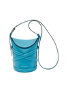 Alexander Mcqueen Small The Curve Leather Bucket Bag In Cerulean