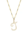 Lana Jewelry 14k Yellow Gold Cursive Initial Pendant Necklace In Initial T