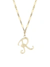 Lana Jewelry 14k Yellow Gold Cursive Initial Pendant Necklace In Initial R