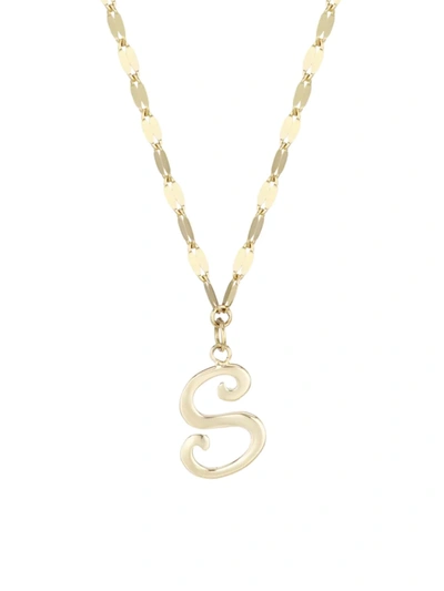 Lana Jewelry 14k Yellow Gold Cursive Initial Pendant Necklace In
