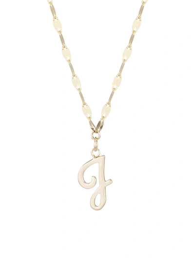 Lana Jewelry 14k Yellow Gold Cursive Initial Pendant Necklace In Initial J