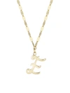 Lana Jewelry 14k Yellow Gold Cursive Initial Pendant Necklace In Initial E