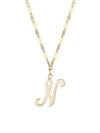 Lana Jewelry 14k Yellow Gold Cursive Initial Pendant Necklace In Initial N