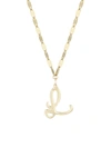 Lana Jewelry 14k Yellow Gold Cursive Initial Pendant Necklace In Initial L