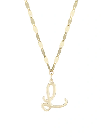 Lana Jewelry 14k Yellow Gold Cursive Initial Pendant Necklace In Initial L