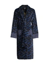 Versace Cotton Bath Robe In Blue