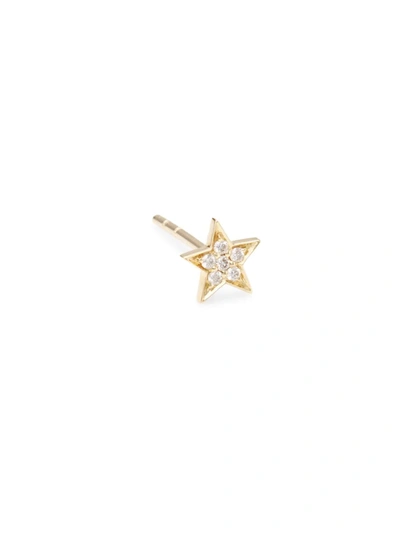 Andrea Fohrman Women's Celestial Mini Star 14k Gold & Diamond Stud Earring