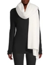 White + Warren Waffle-knit Cashmere Scarf In Soft White