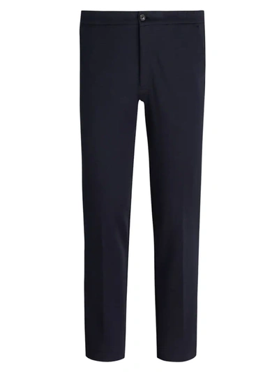 Bugatchi Elastic Back Knit Trousers In Navy