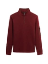 Bugatchi Reversible Knit Quarter Zip Pullover In Bordeaux