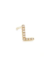Saks Fifth Avenue Women's 14k Yellow Gold & 0.03 Tcw Diamond Initial Stud Earring In Initial L