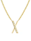 Lana Jewelry 14k Yellow Gold Diamond Necklace In Initial X