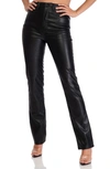 Afrm Heston Faux Leather Straight Leg Pants In Noir
