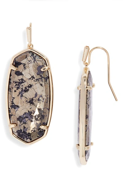 Kendra Scott Faceted Elle Drop Earrings In Black Pyrite
