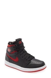 Jordan Air  1 Zoom Air Comfort High Top Sneaker In Black/ University Red/ White