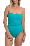 La Blanca Island Goddess Bandeau Mio One-piece Swimsuit In Turquoise