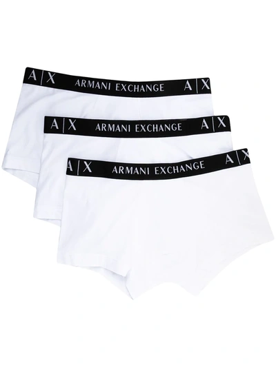 Armani Exchange Logo-waistband Boxer Pack In White